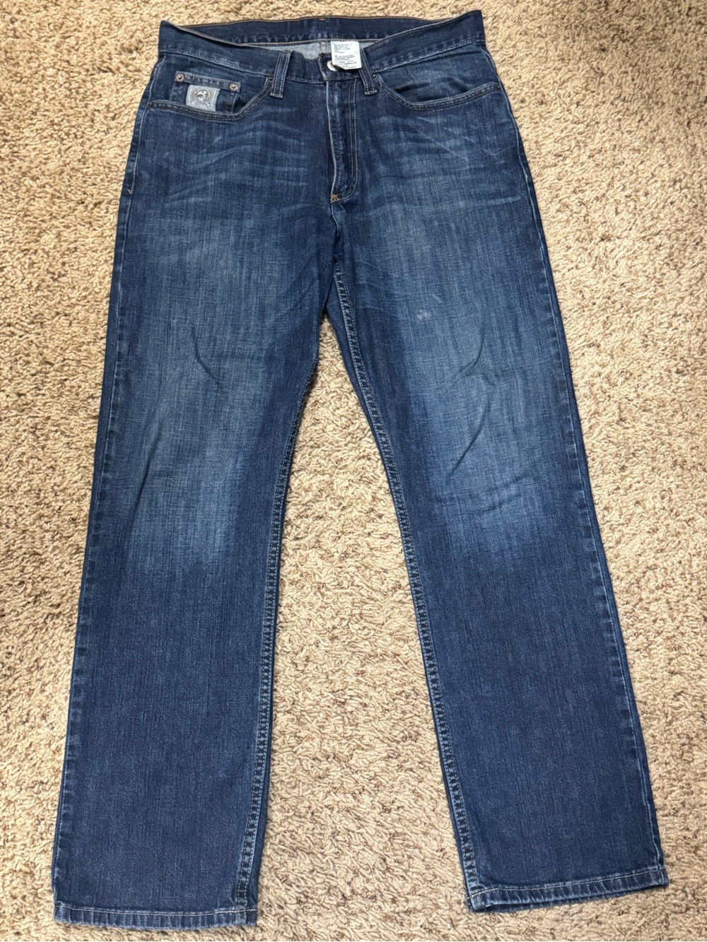 Cinch Men’s Silver Label Jeans in Dark Wash Mid Rise Slim Straight Stretch 30x30